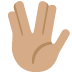 🖖🏽 vulcan salute: medium skin tone display on Twitter